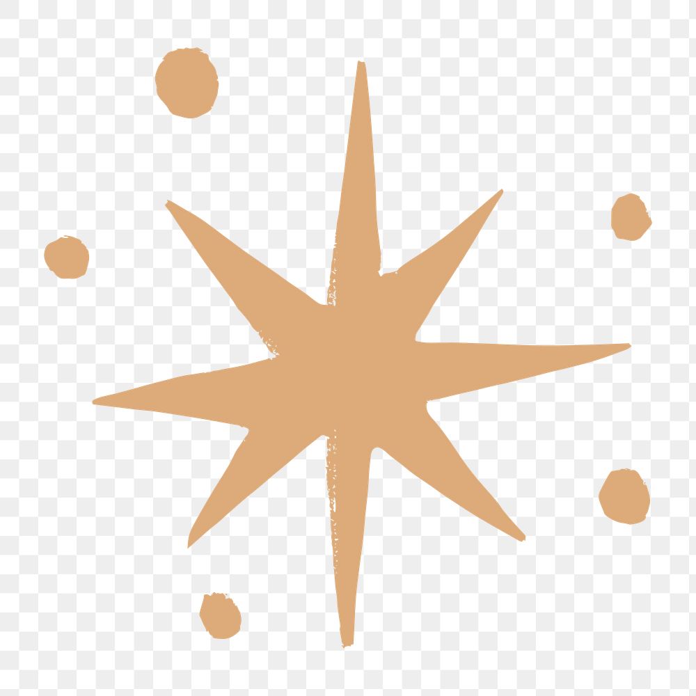 Sparkly stars gold png galaxy doodle illustration sticker