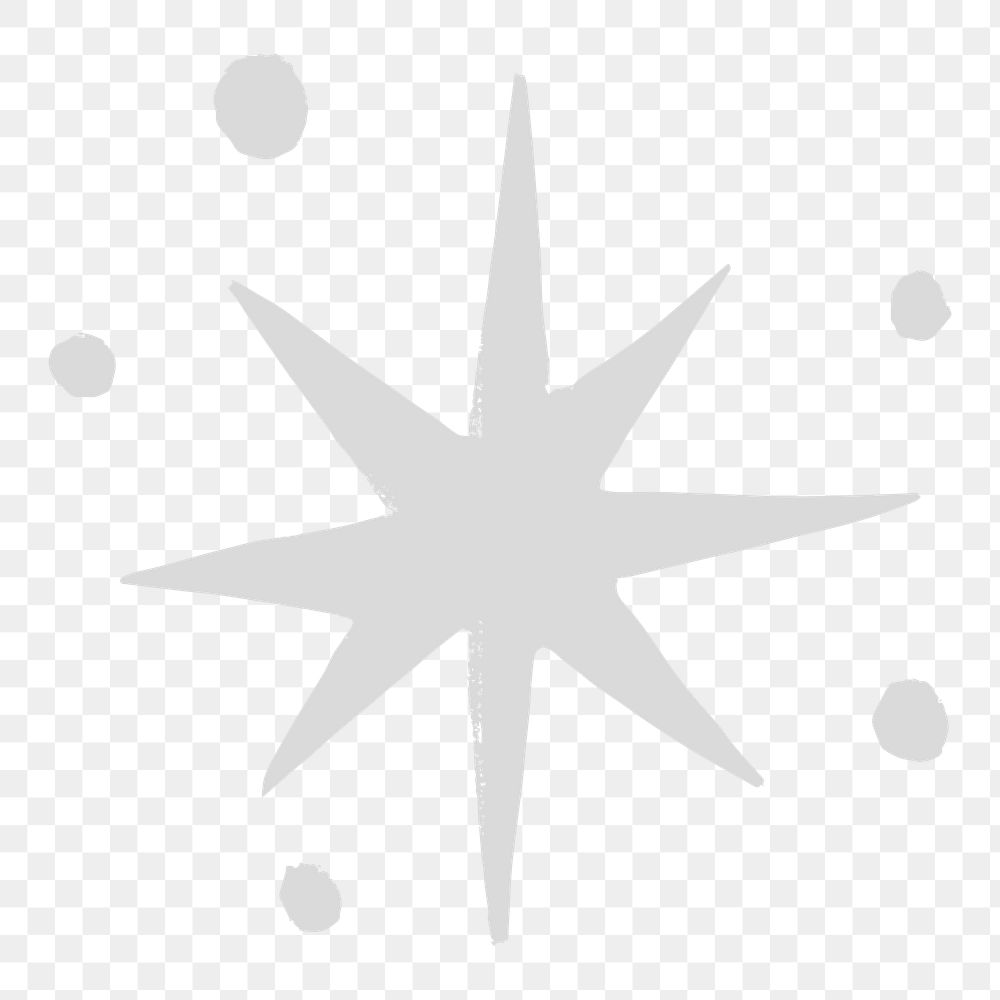 Sparkly stars white png galaxy doodle illustration sticker