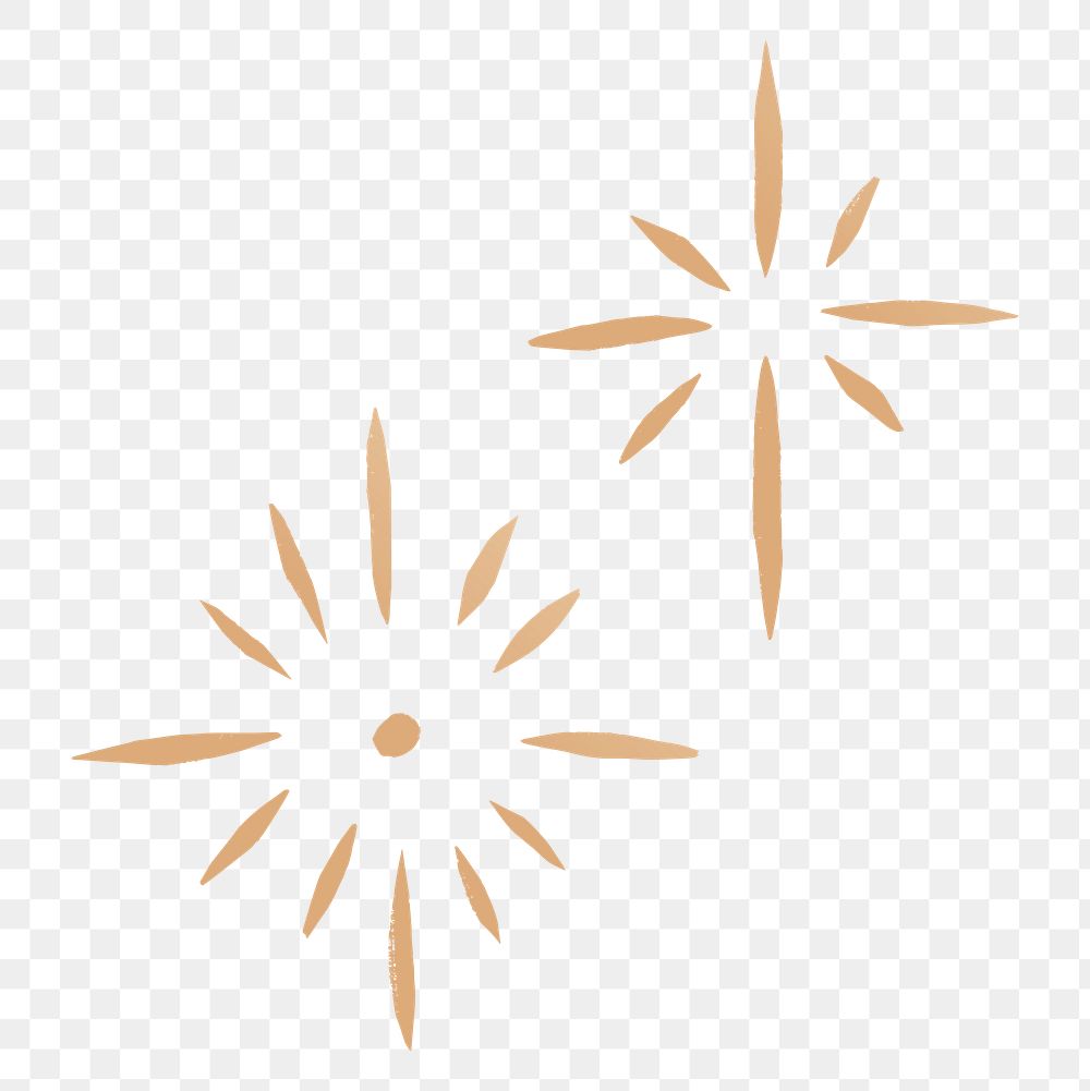 Golden png sparkles galactic doodle sticker