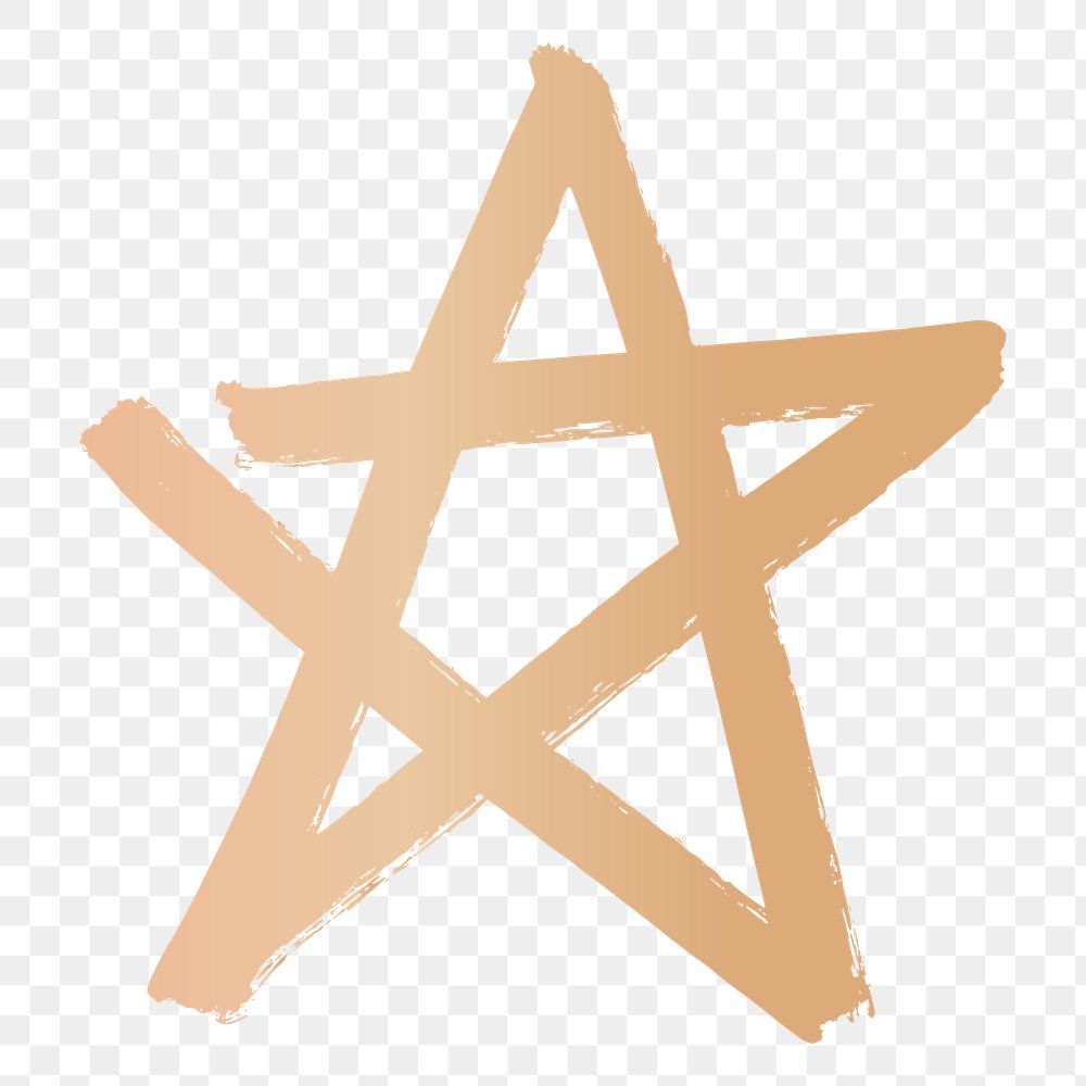 Space star gold png galactic doodle sticker