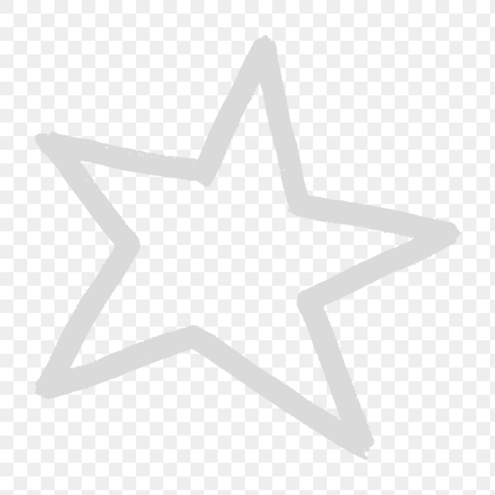 Gray png star cute galactic doodle sticker