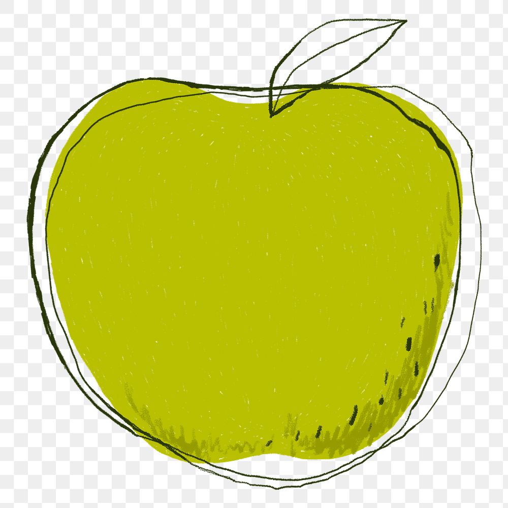 Doodle art fruit apple png sticker