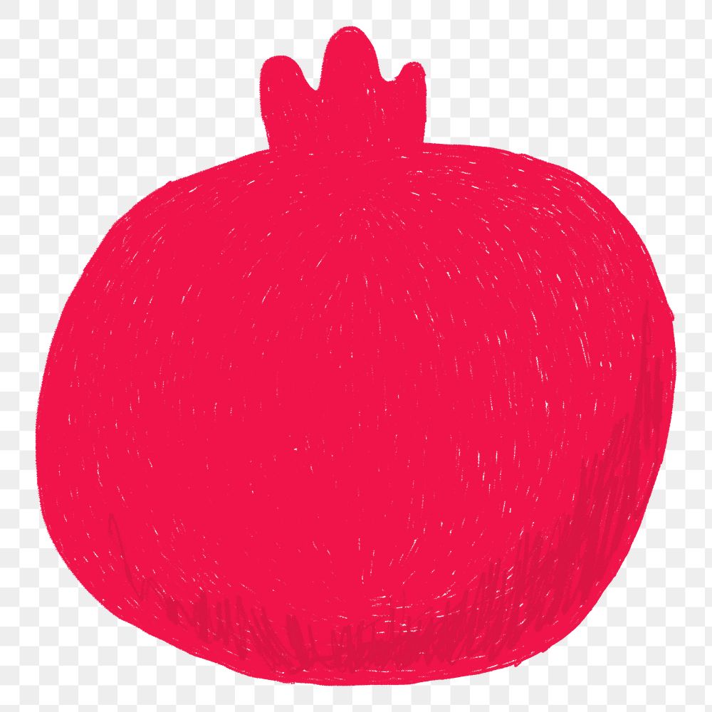 Doodle art fruit pomegranate png sticker