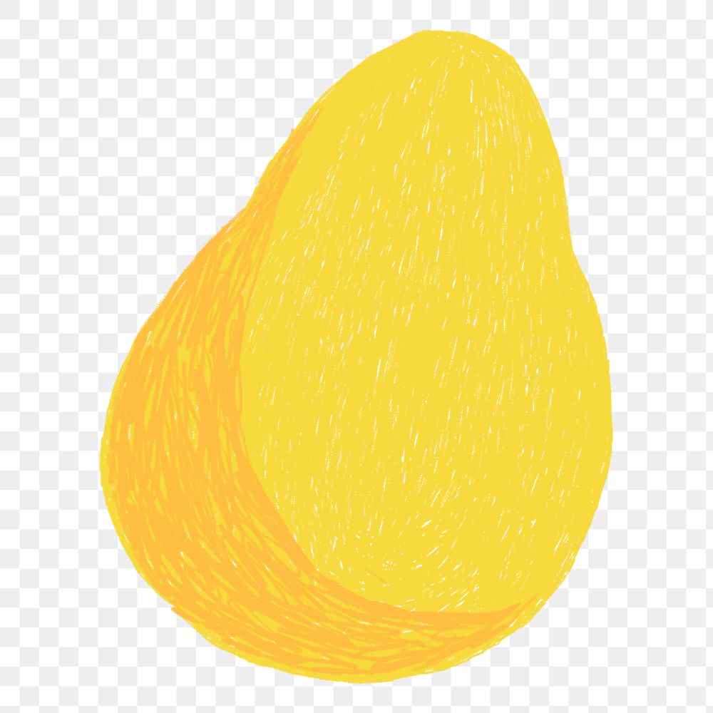Yellow pear fruit logo png sticker hand drawn