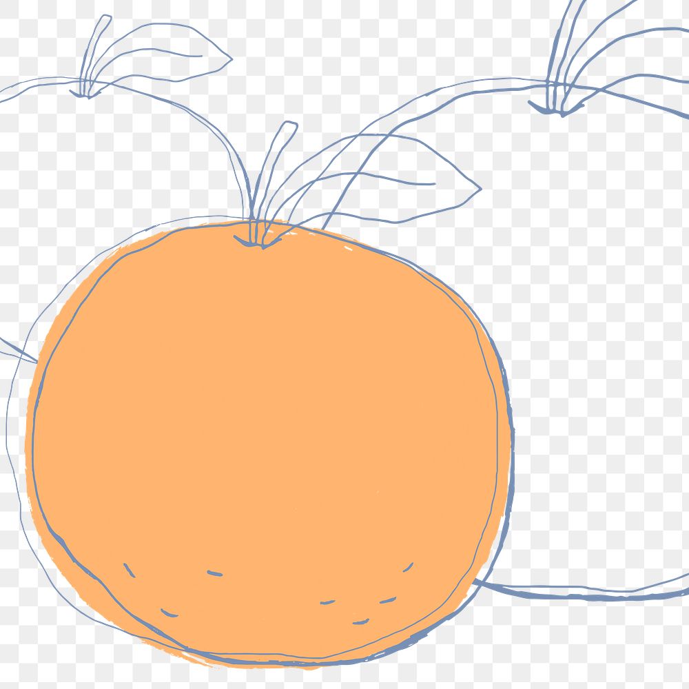 Fruit doodle orange png design space