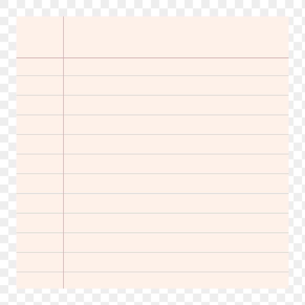 Blank lined paper png design sticker