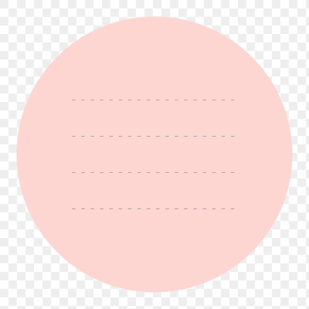 Pink circle notepaper png design element