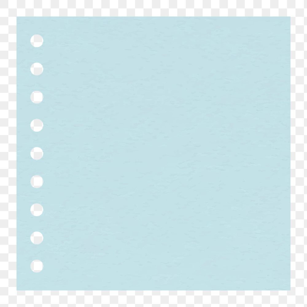 Pastel blue square memo pad png design sticker