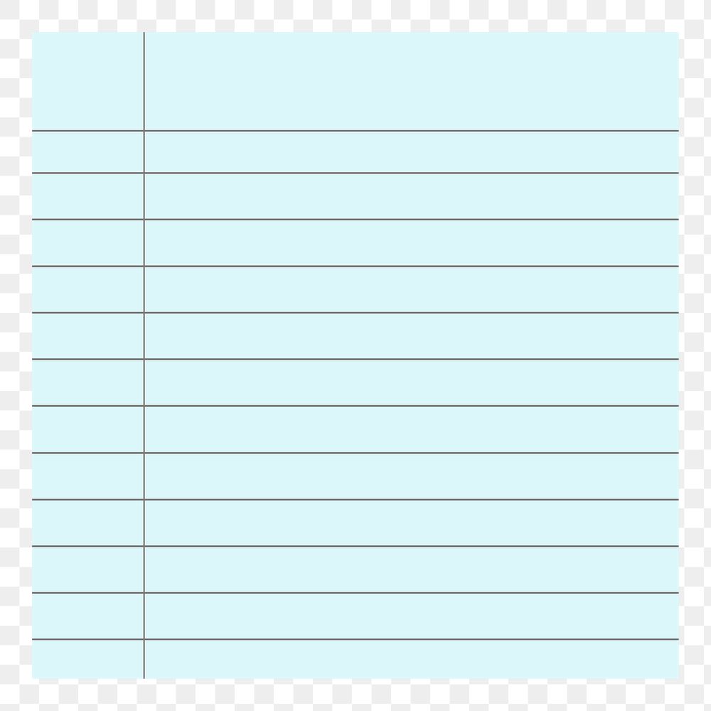 Blank blue lined notepaper png design sticker