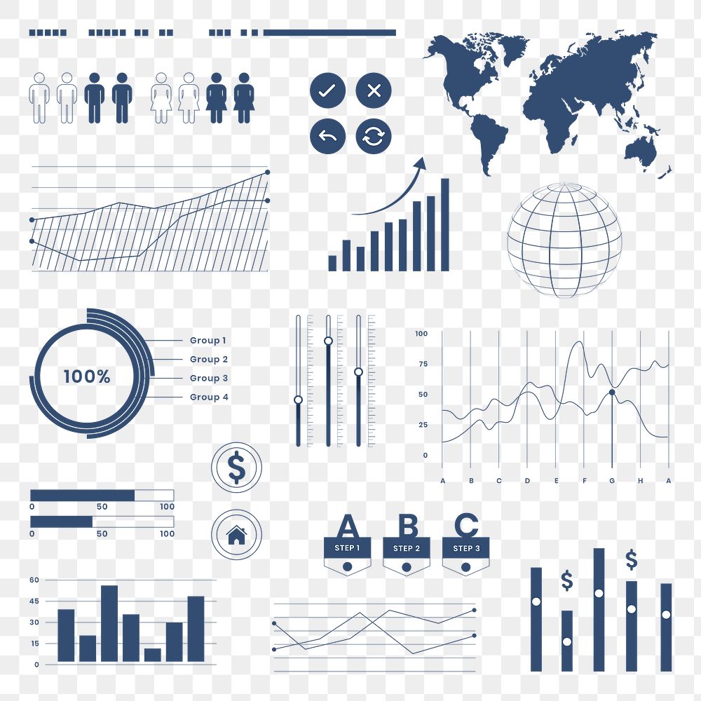 Marketing dashboard data infographic png