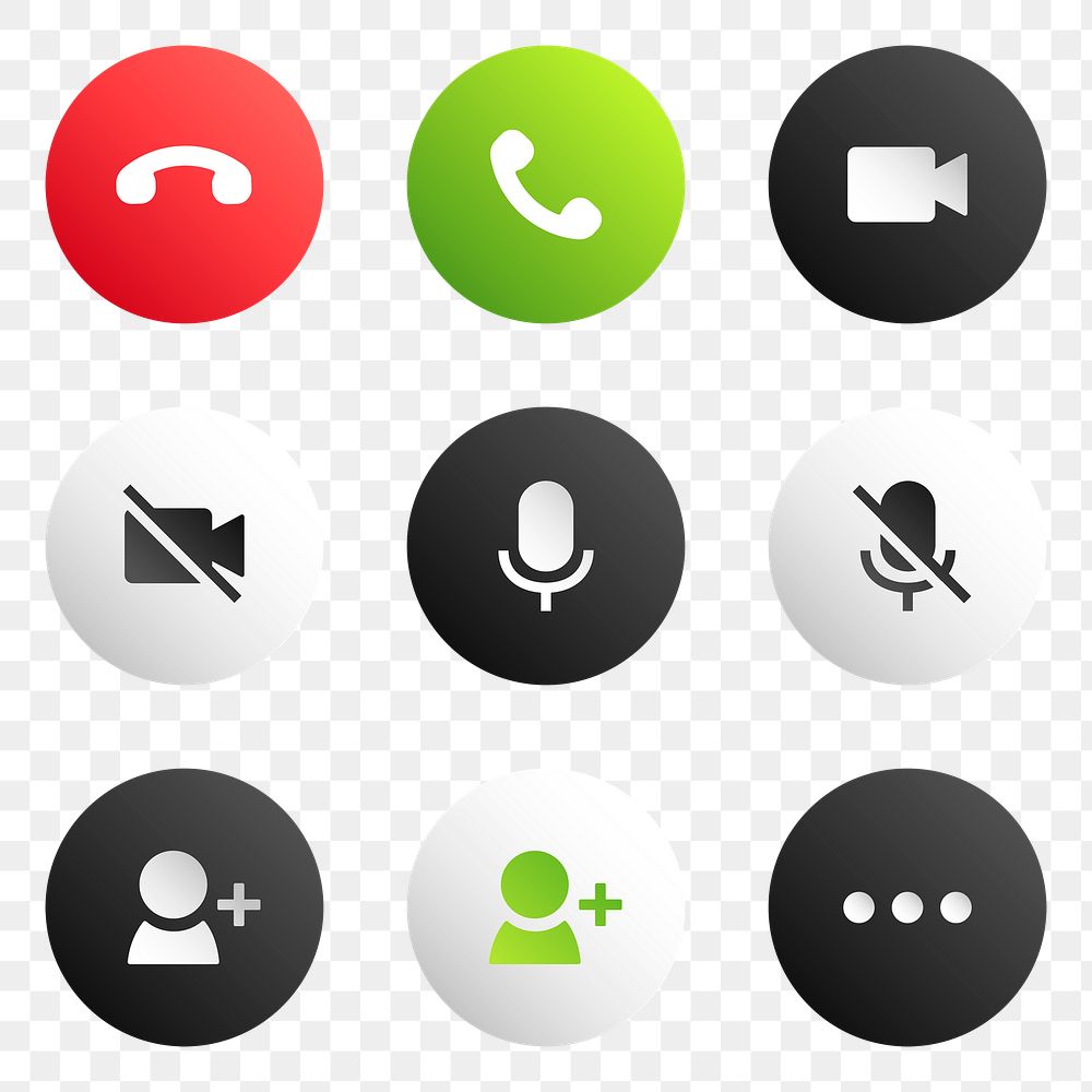 Phone call icon png set