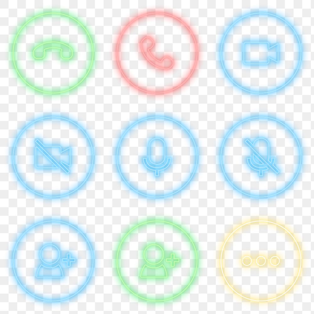 Phone call icon png set