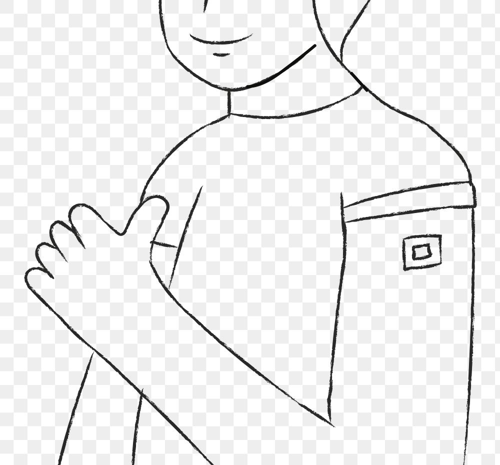 Vaccination png hand drawn vaccinated man character