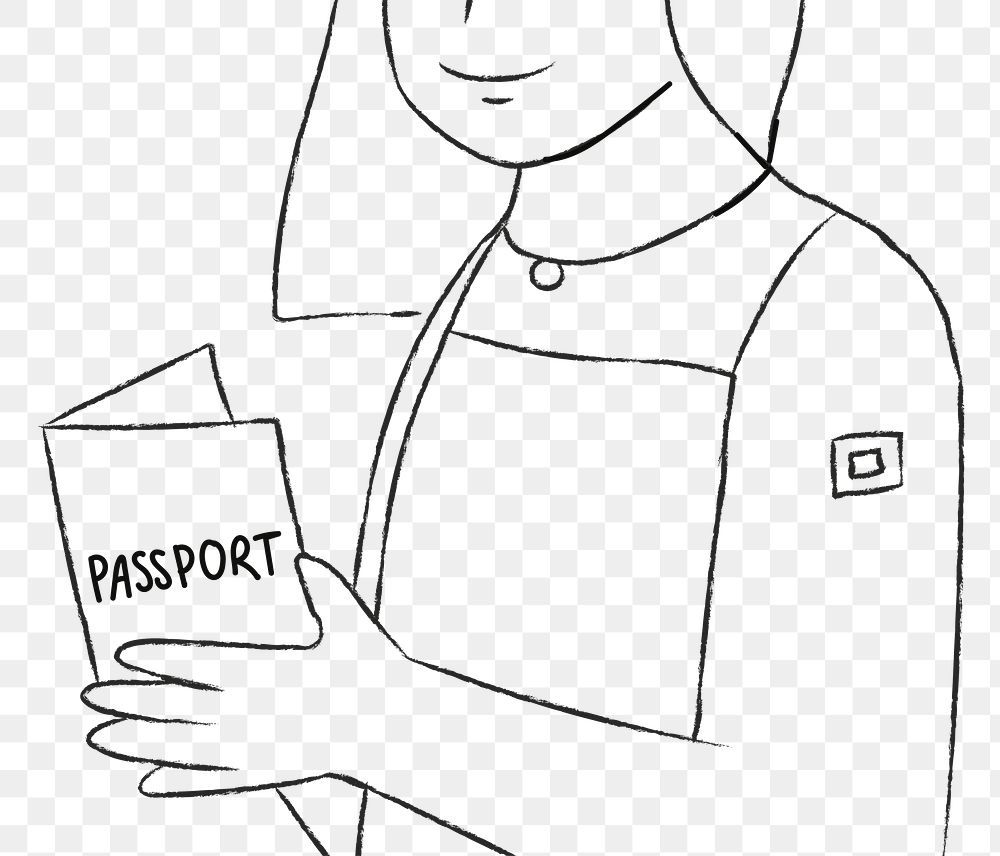 Vaccination passport png hand drawn woman with character