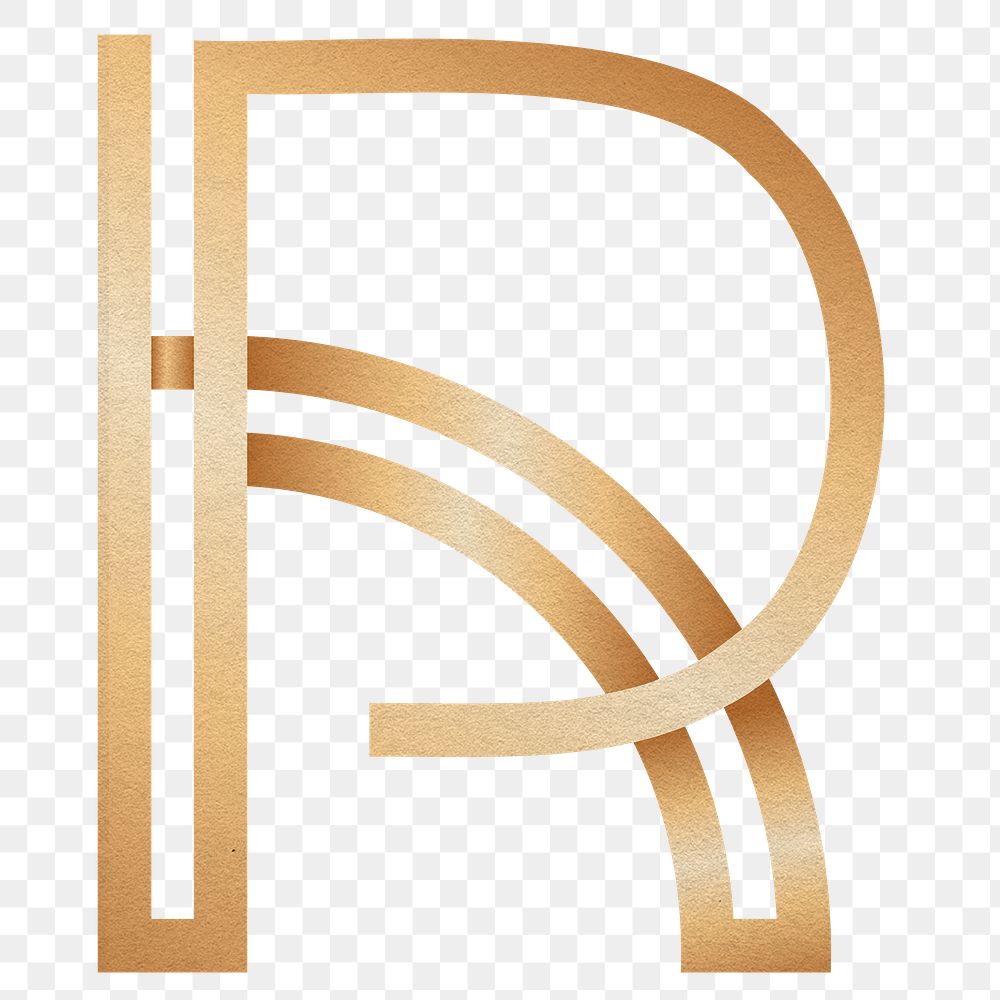Luxury business logo transparent png with R letter design