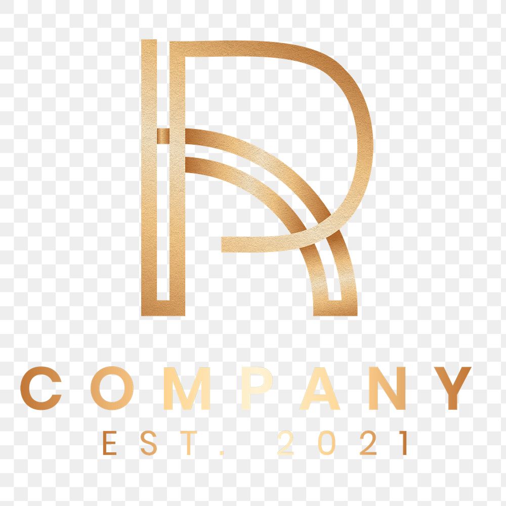 Elegant business logo transparent png with R letter design