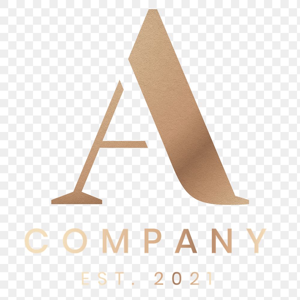 Elegant business logo transparent png with A letter design