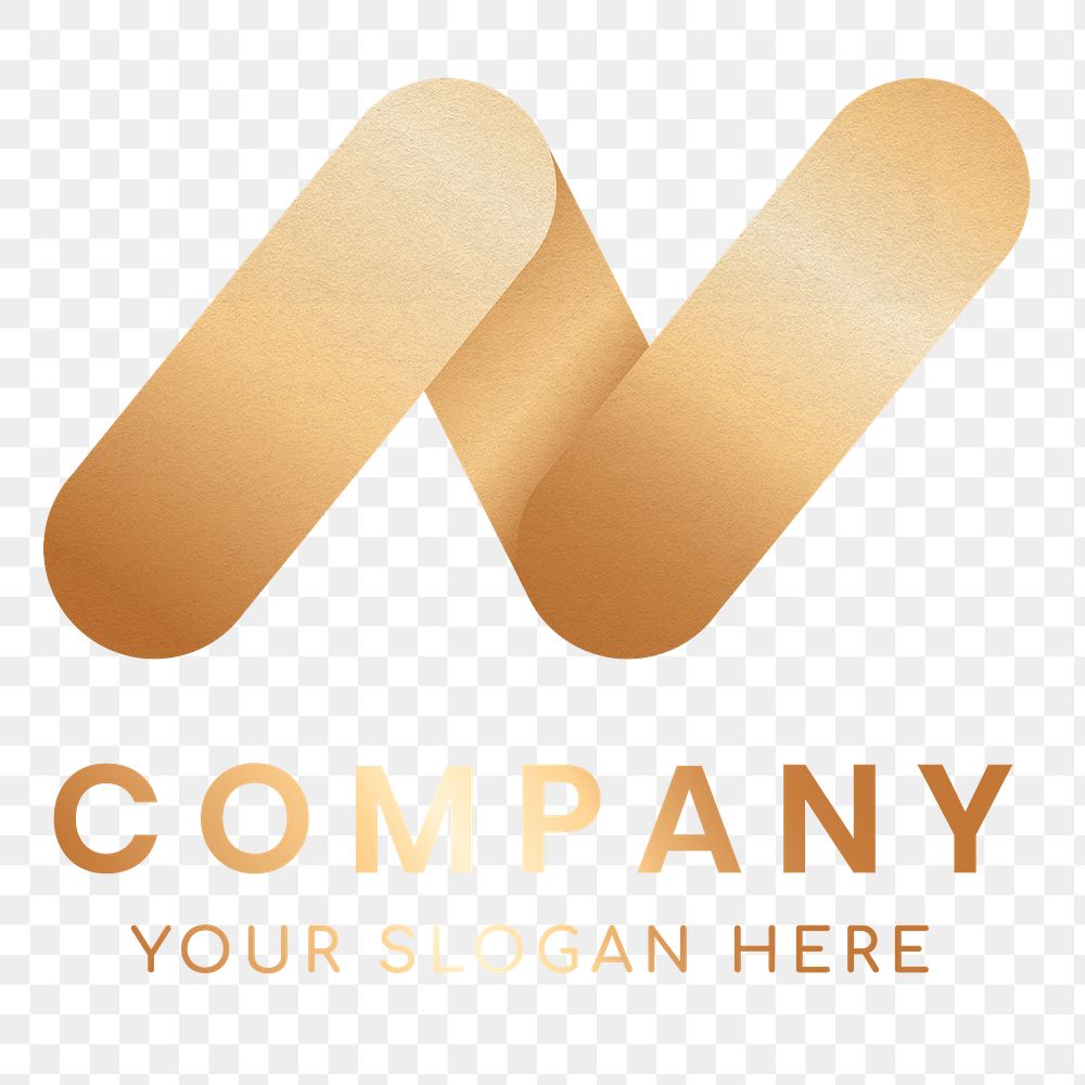 Elegant business logo transparent png with N letter design