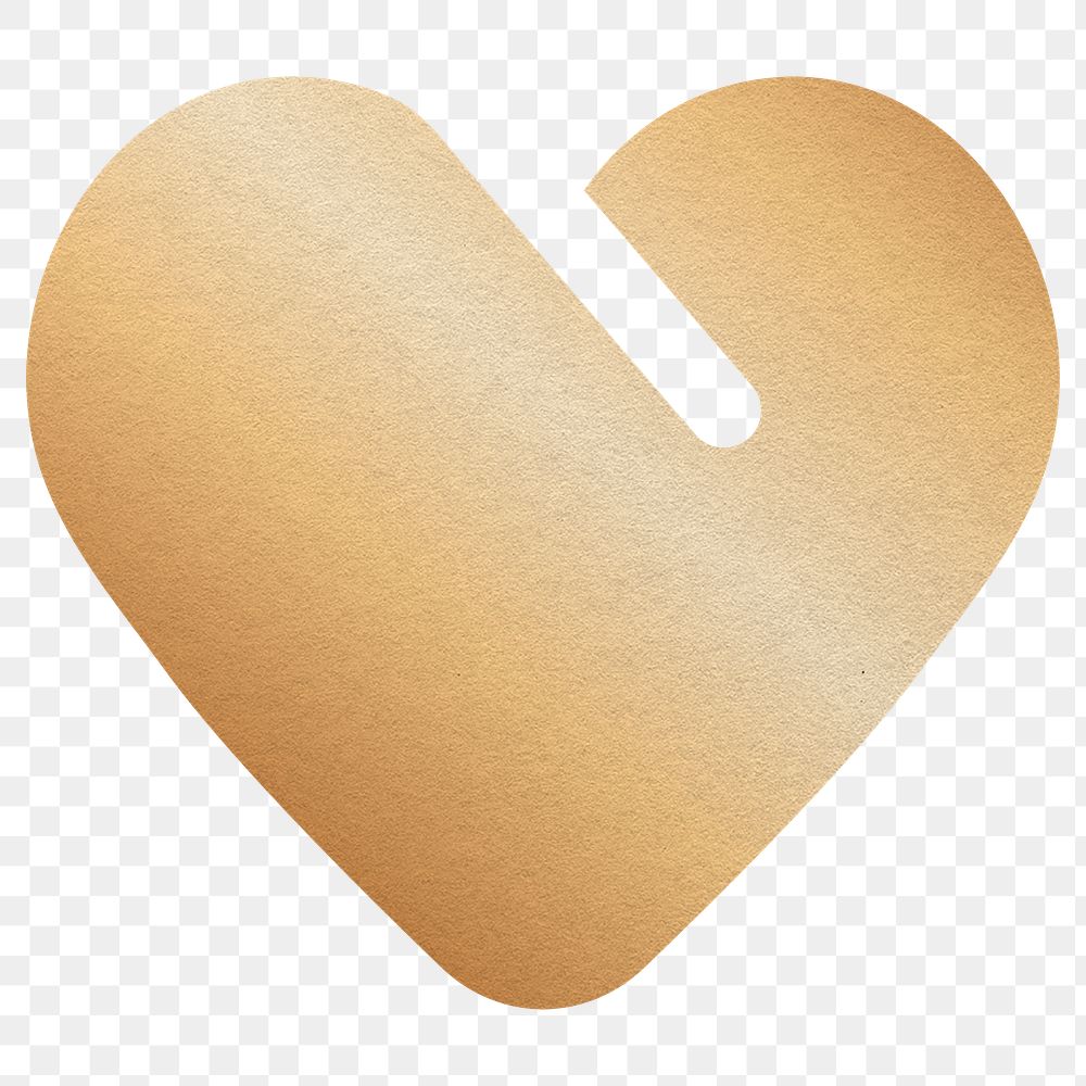 Gold business logo png heart shape icon badge