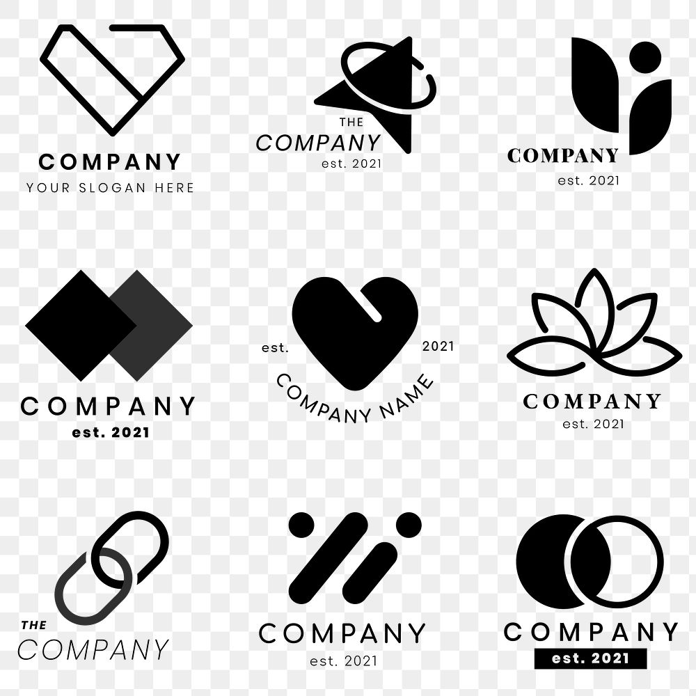 Modern classic business png logo set