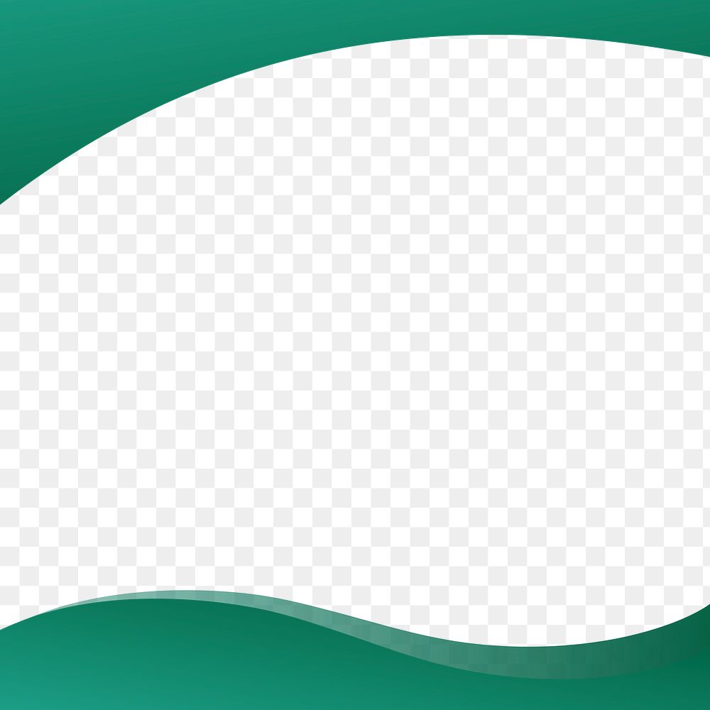 Green curved frame transparent background png for corporate business