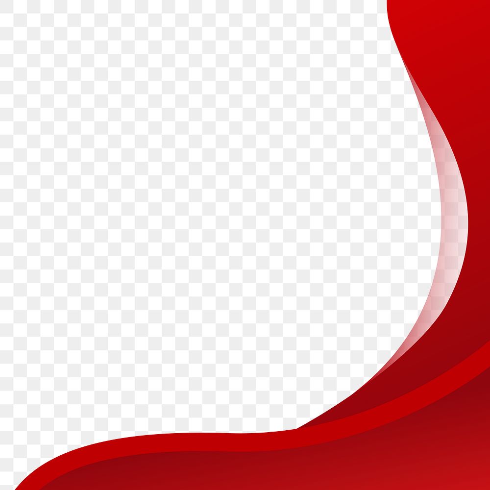 Red curved border transparent background png 