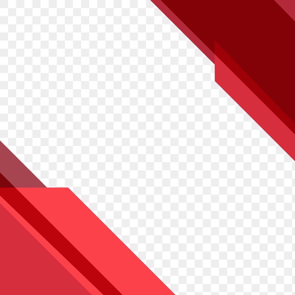 Red geometric frame transparent background png