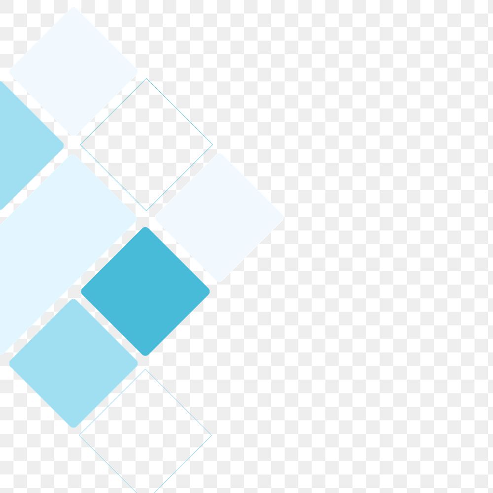 Blue cubic border transparent png corporate business