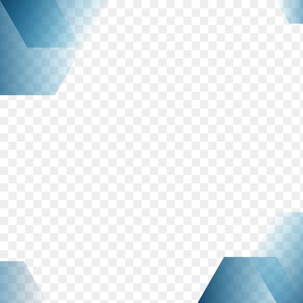 Blue gradient frame transparent background png for business