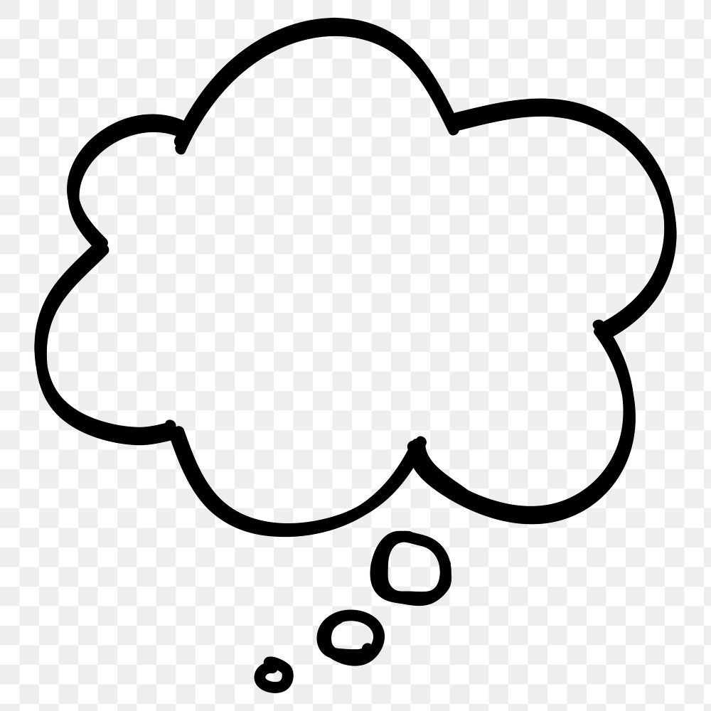 Thought balloon black png doodle icon