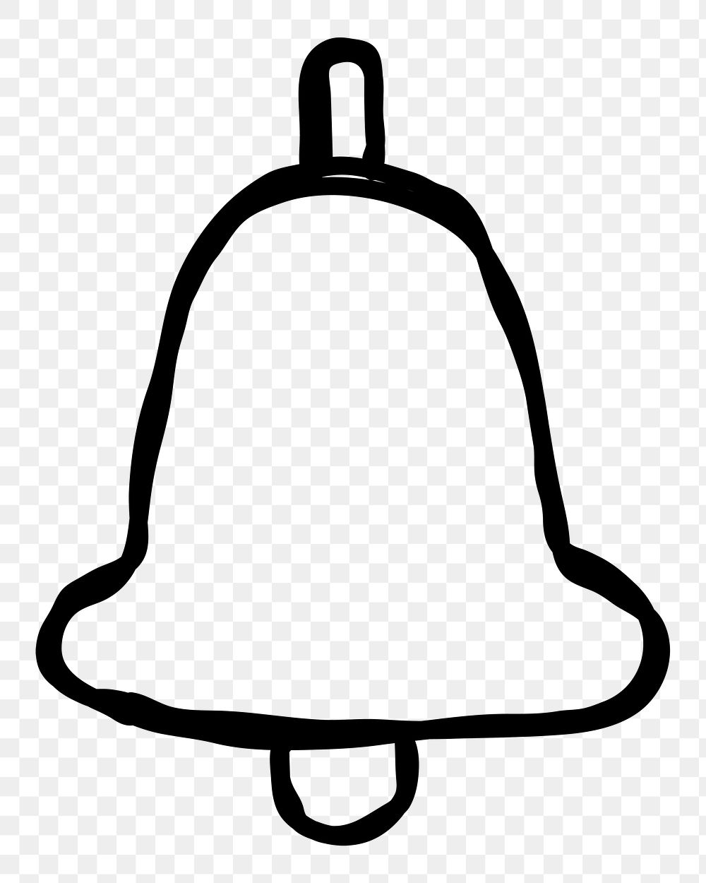 Minimal hand draw bell transparent png symbol