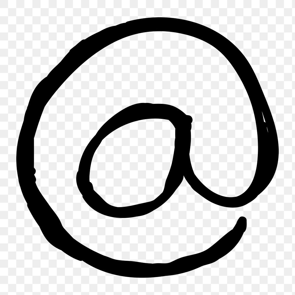 Minimal hand drawn mail transparent png symbol
