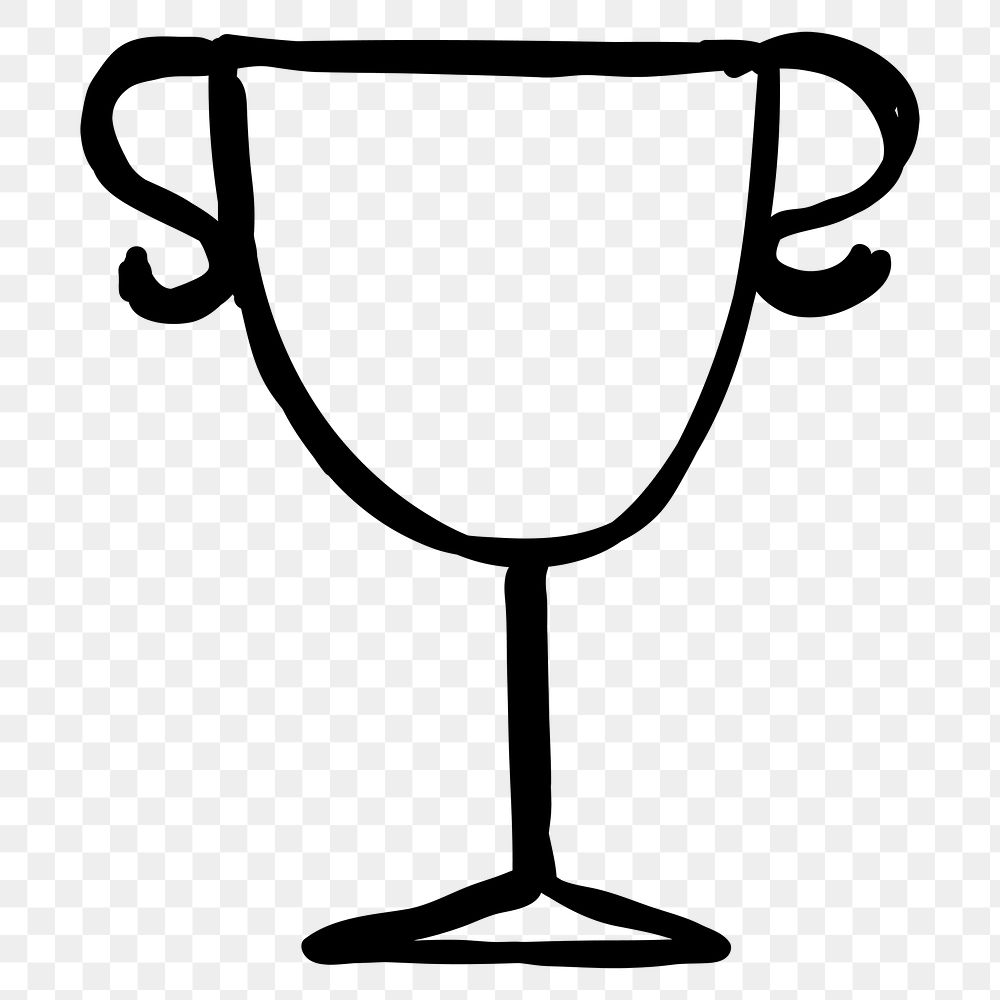 Minimal hand drawn trophy transparent png icon