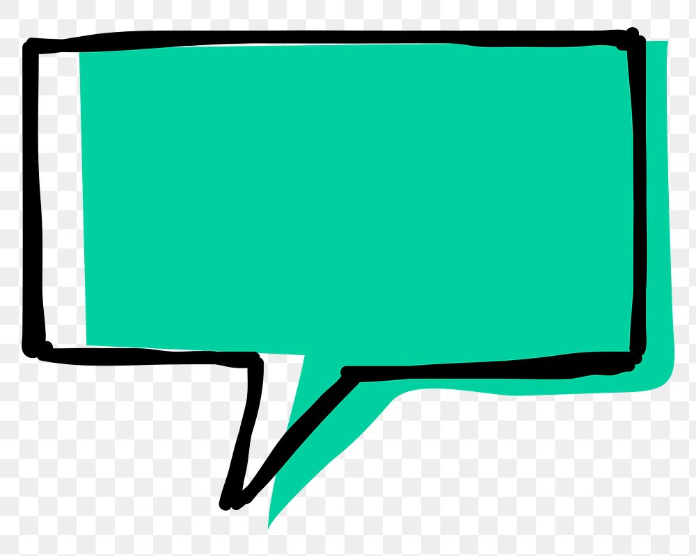 Green png square speech bubble business clipart