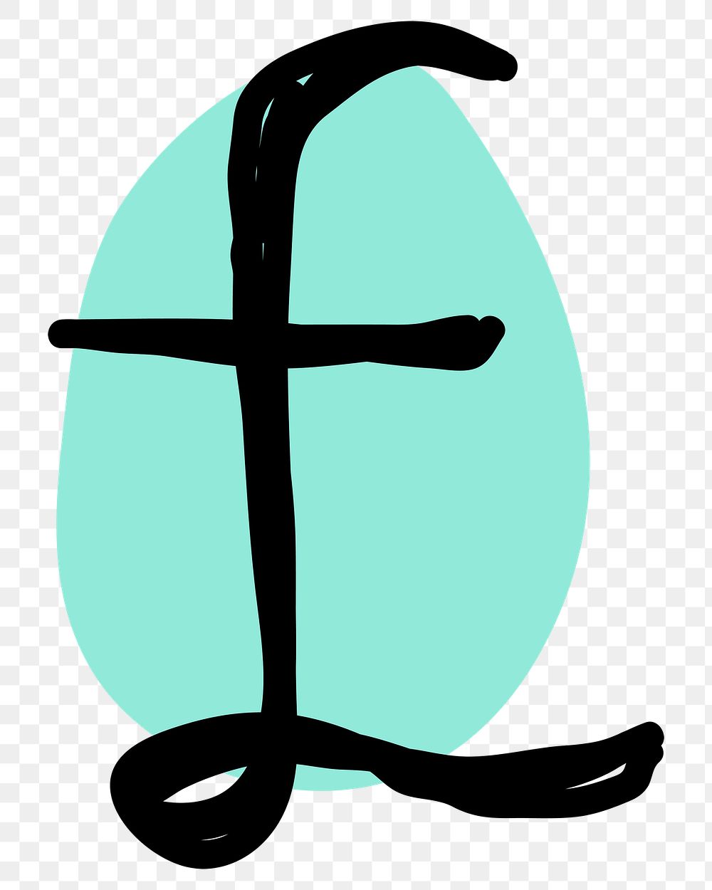Pound symbol png black green with doodle design