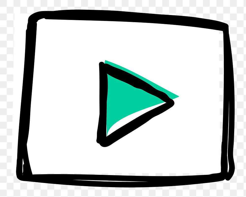 Video player png hand drawn cartoon icon