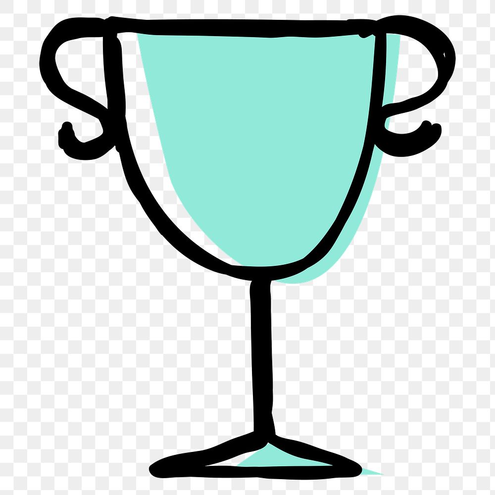 Green trophy png cute doodle icon