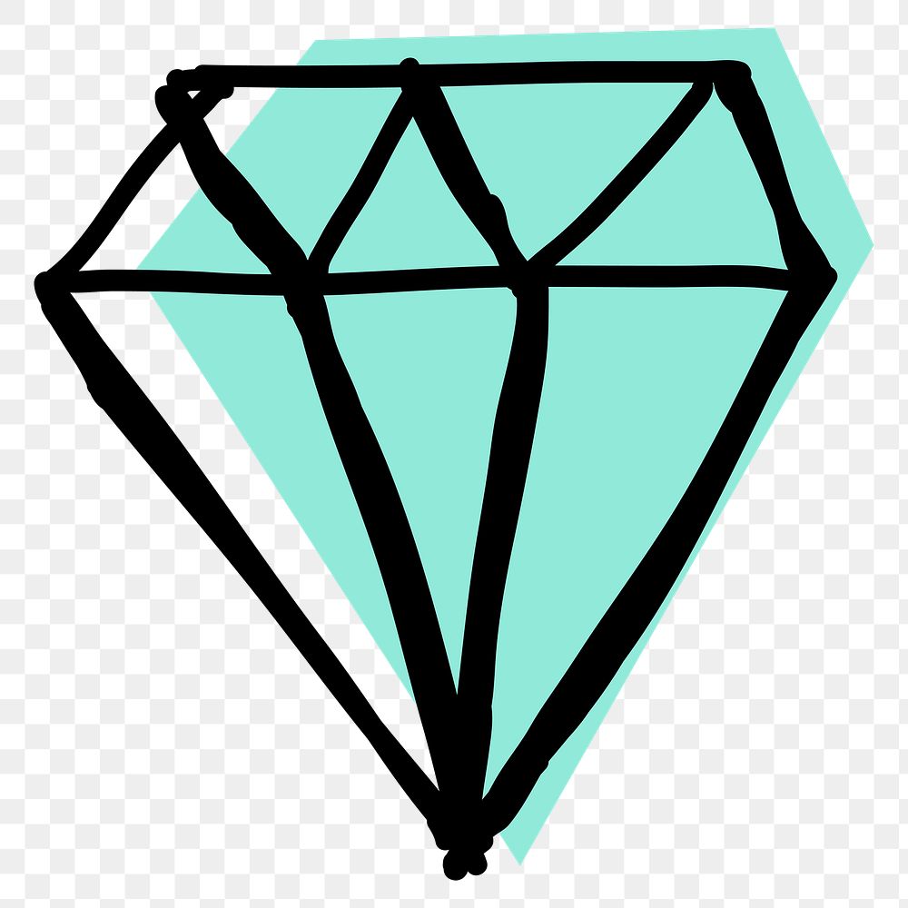 Luxury hand drawn diamond png icon