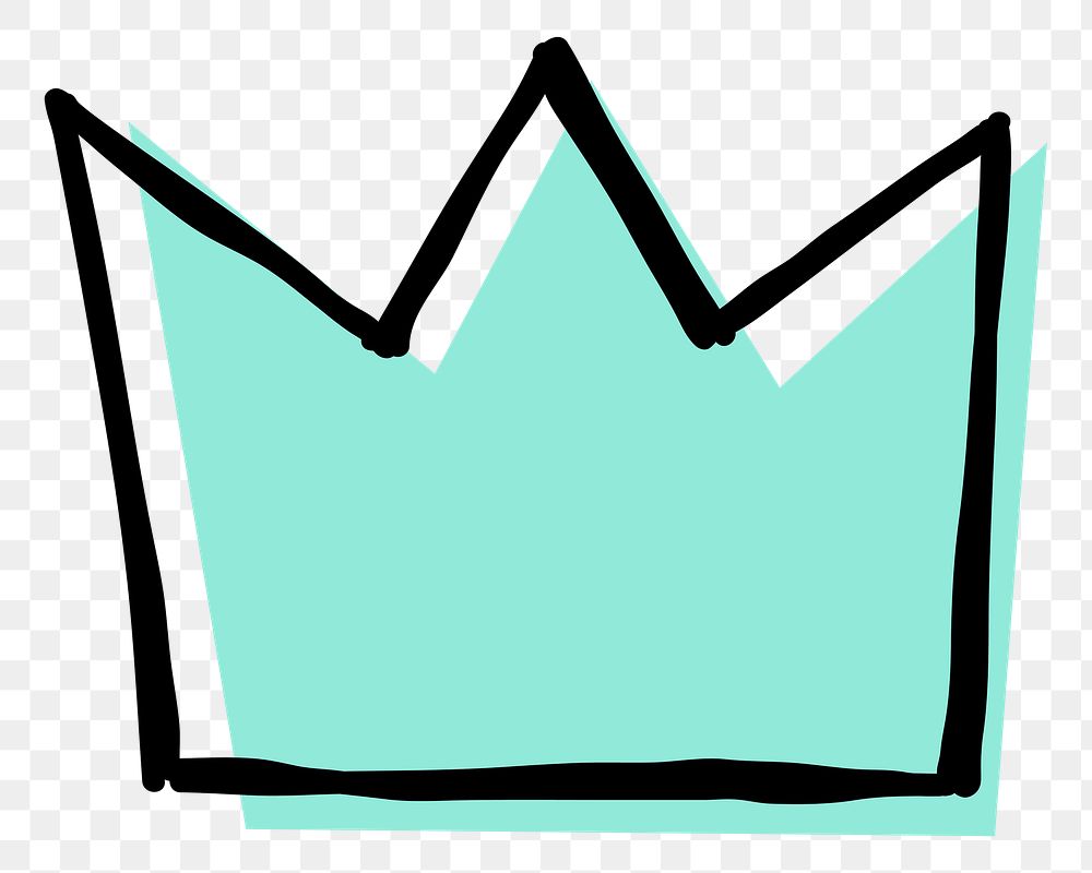 Hand drawn crown transparent png icon