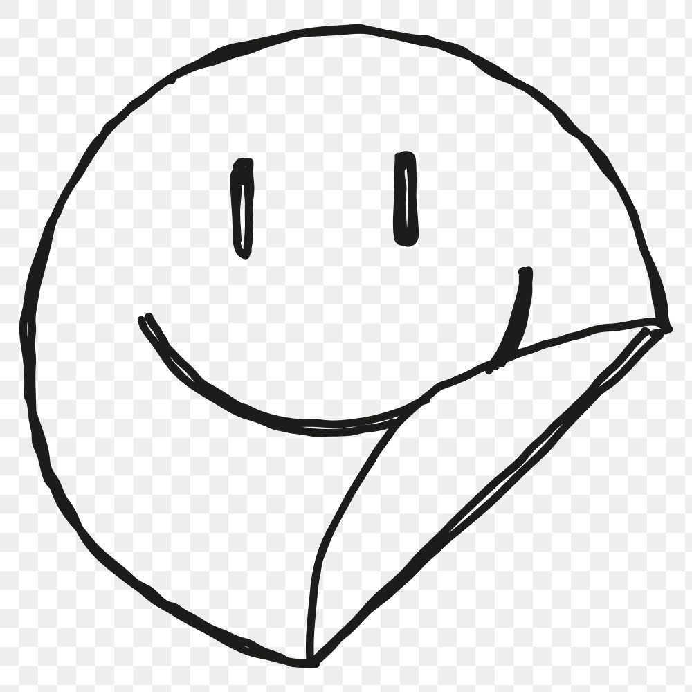 Black and white smiling transparent png symbol clipart