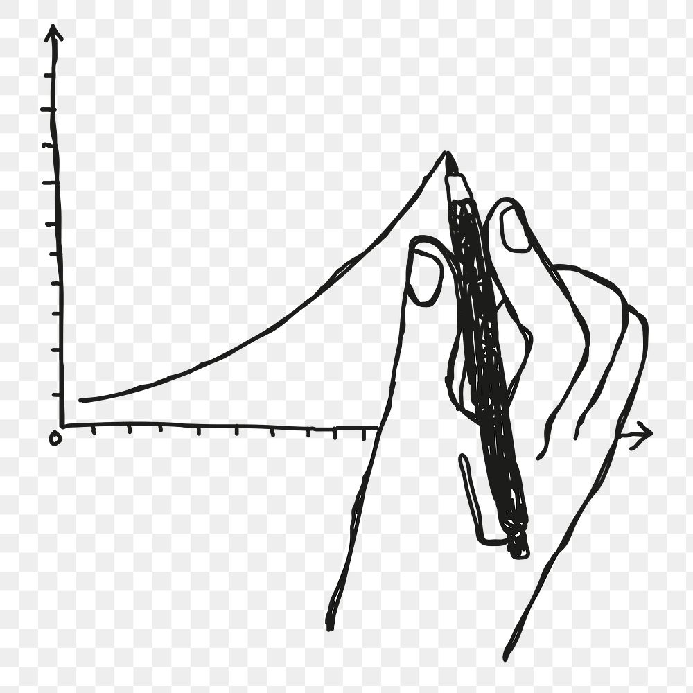 Minimal hand drawing graph transparent png business doodle clipart