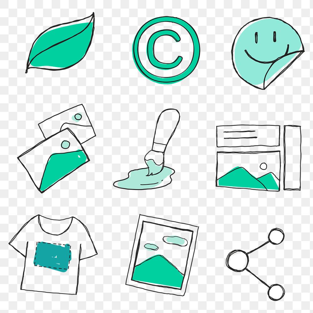 Green formal sticker transparent png for marketing set