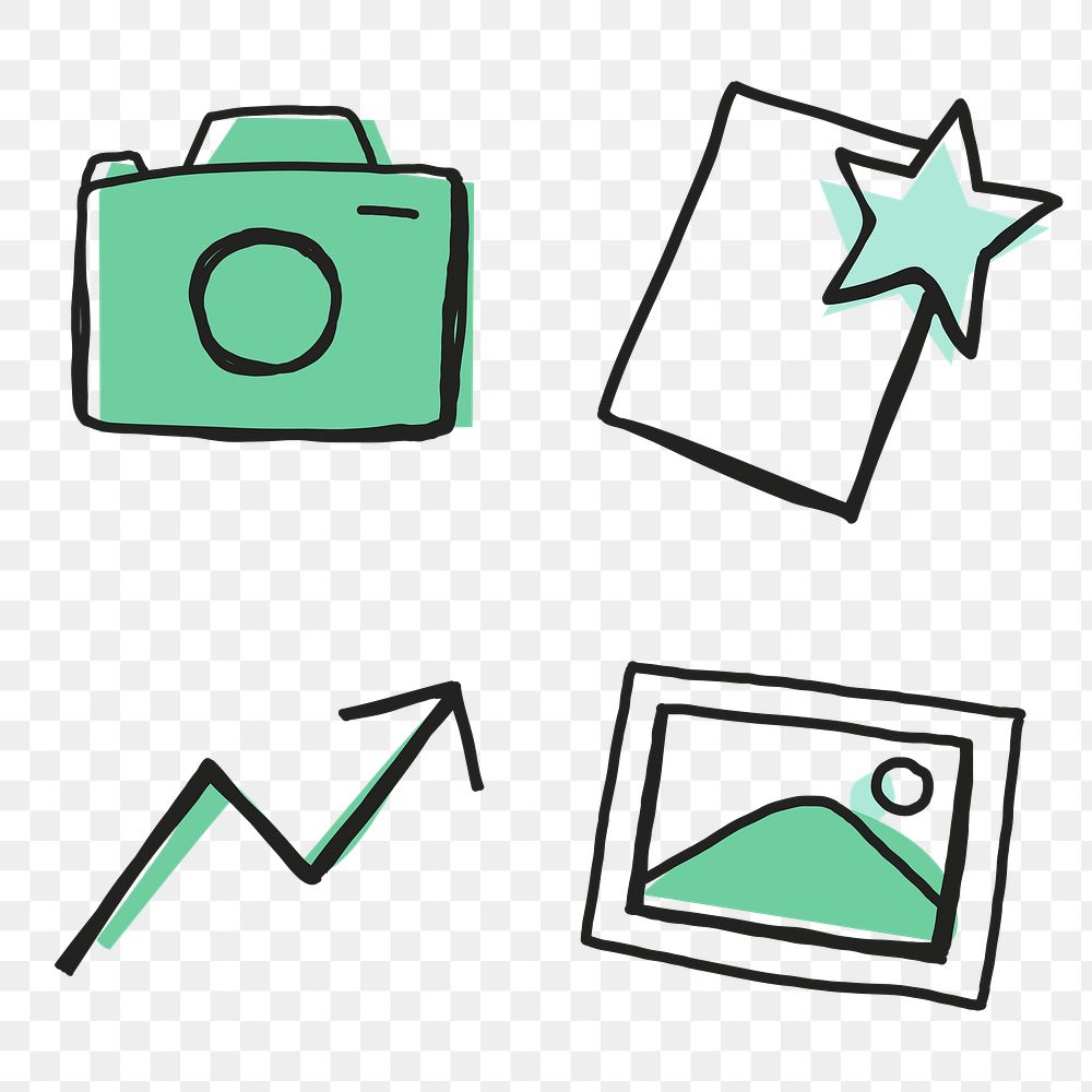 Formal green icon transparent for business use set
