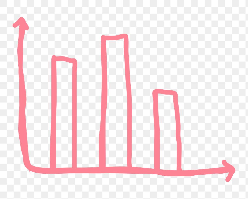 Hand drawn png bar chart transparent icon pink