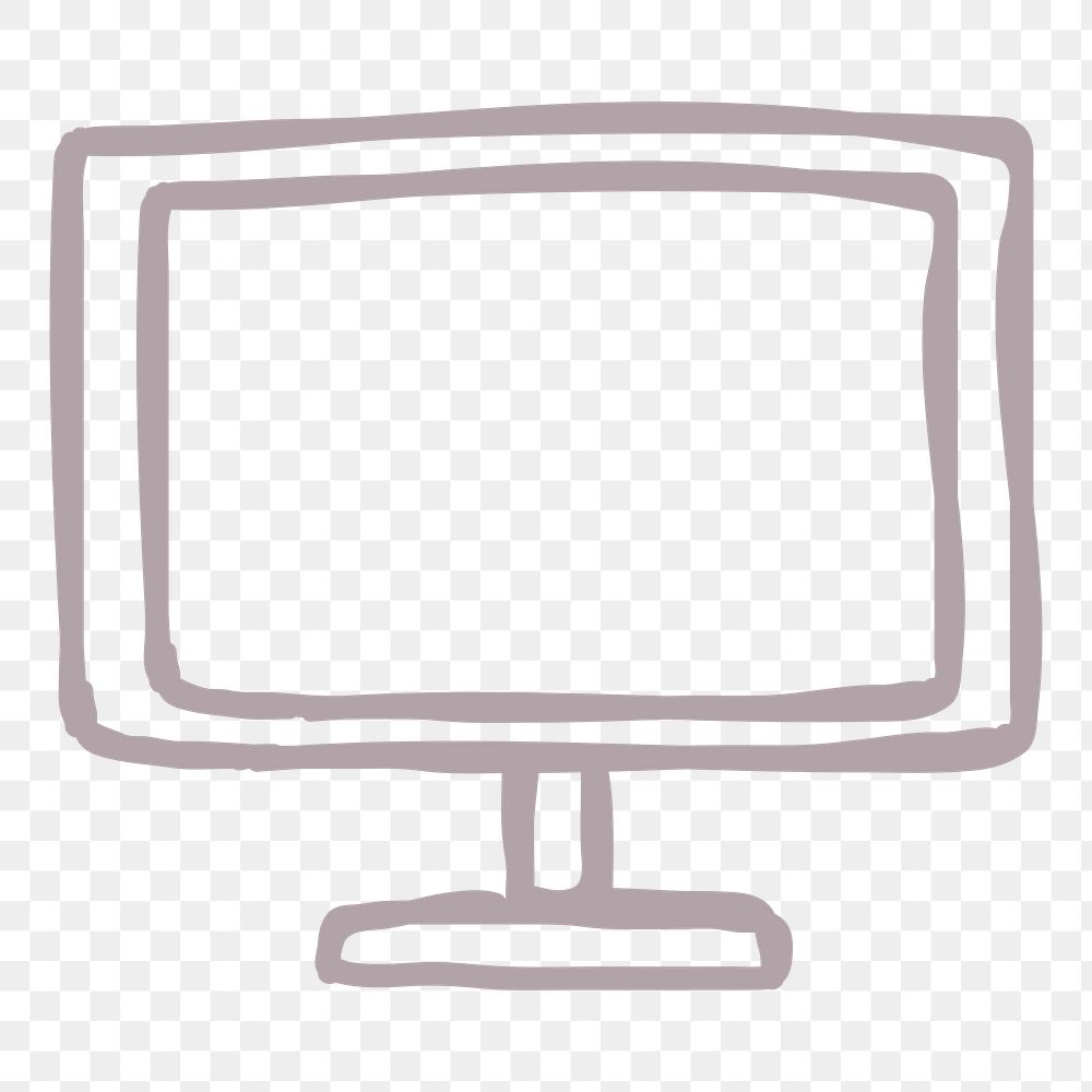 Simple hand drawn computer transparent png icon