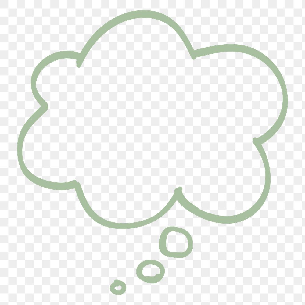 Green png thought bubble cartoon business clipart
