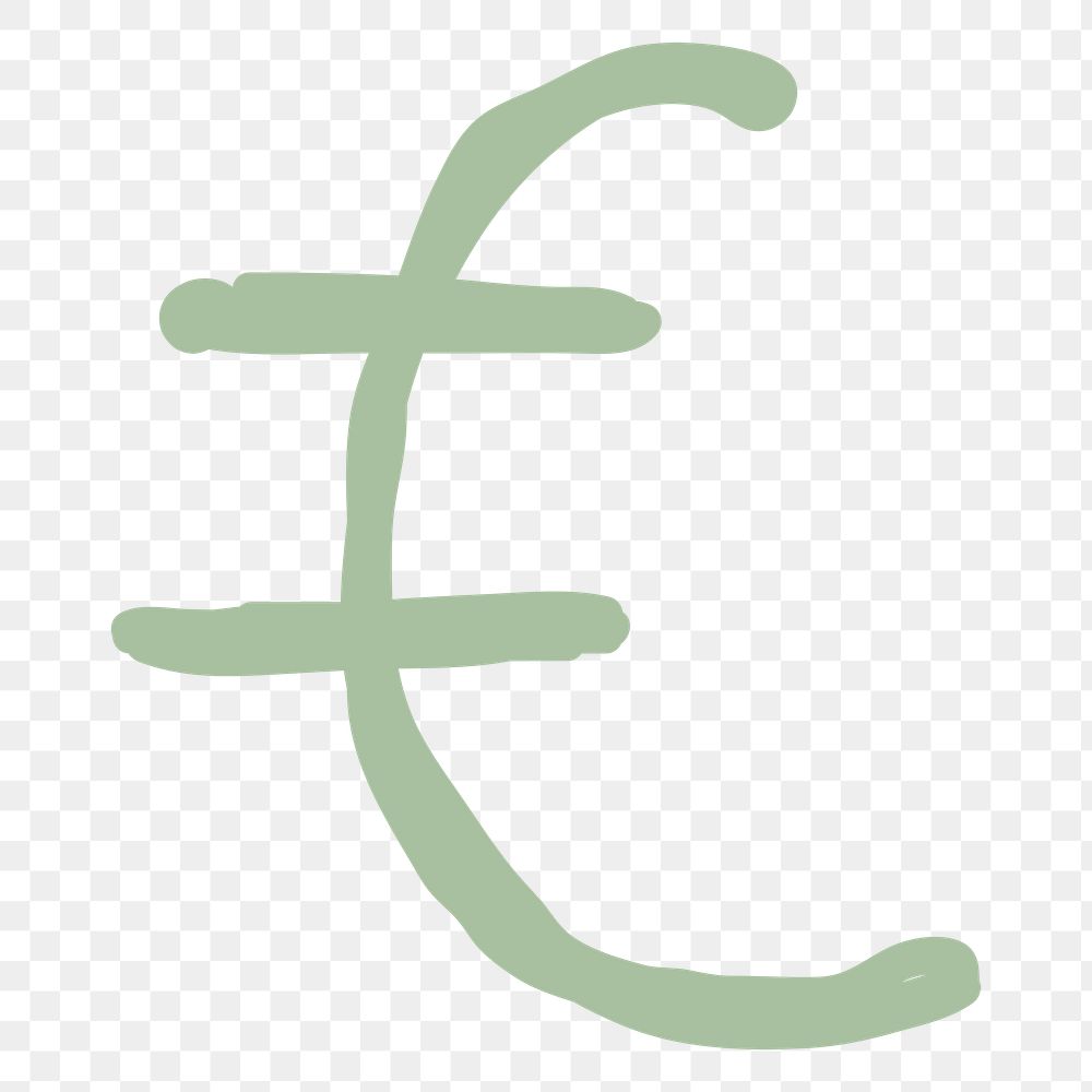 British currency transparent png with doodle design