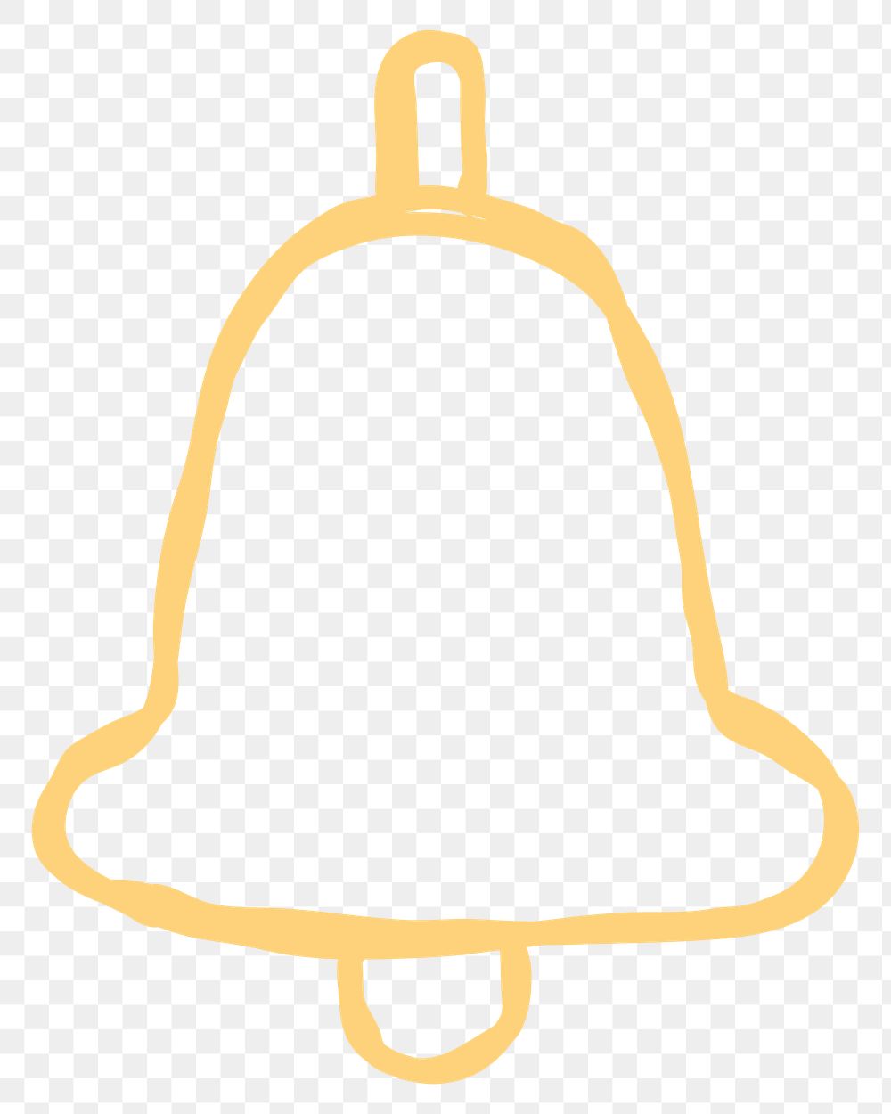 Yellow hand draw bell transparent png symbol