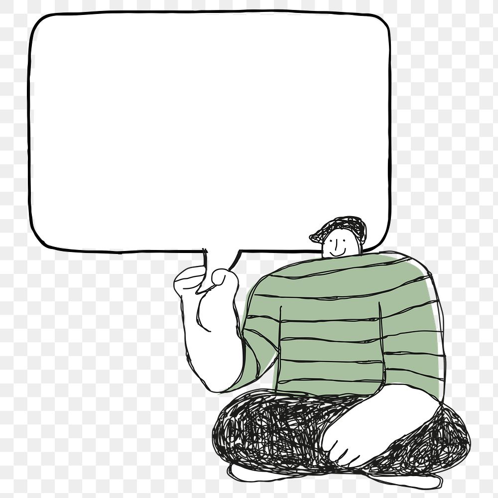 Man with speech bubble transparent png 