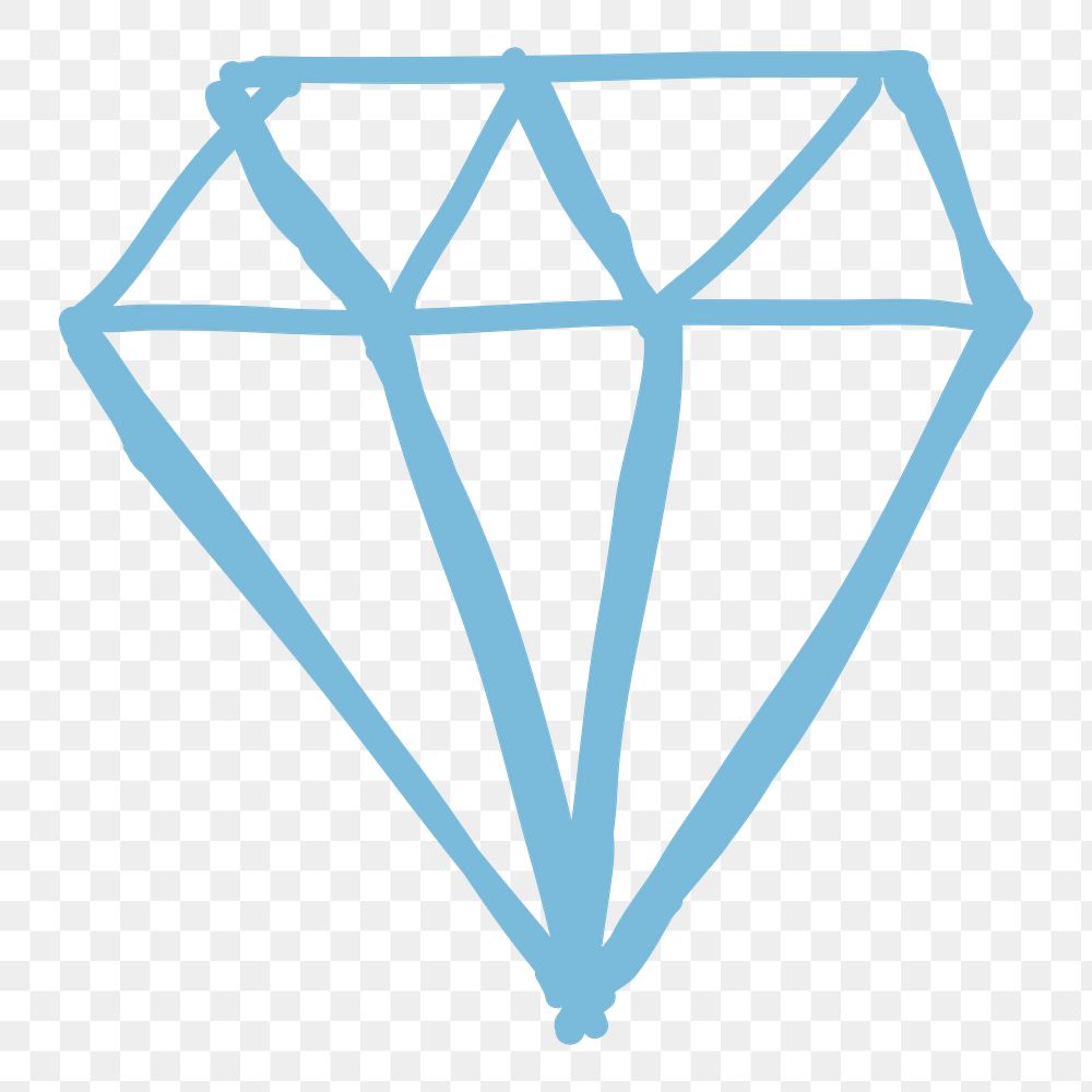 Elegant hand drawn diamond transparent | Premium Icons Sticker - rawpixel